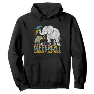 It Is Ok To Be Elephant Different Autism Awareness Hoodie TS01 Black Printyourwear