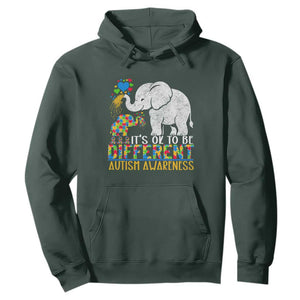 It Is Ok To Be Elephant Different Autism Awareness Hoodie TS01 Dark Forest Green Printyourwear