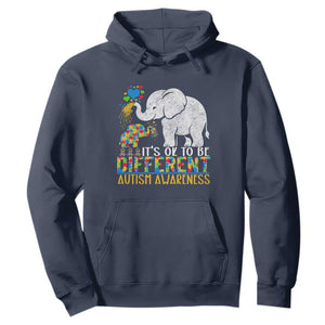 It Is Ok To Be Elephant Different Autism Awareness Hoodie TS01 Navy Printyourwear