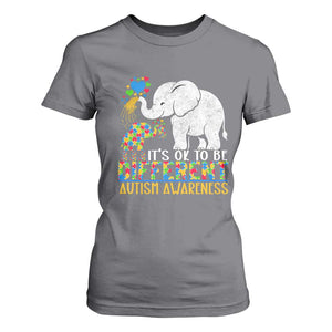 It Is Ok To Be Elephant Different Autism Awareness T Shirt For Women TS01 Charcoal Printyourwear