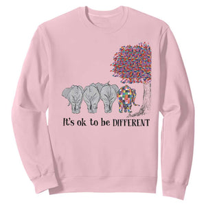 Autism Awareness Elephant Sweatshirt It's Ok To Be A Little Different TS01 Light Pink Printyourwear