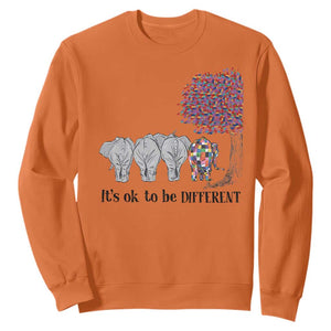 Autism Awareness Elephant Sweatshirt It's Ok To Be A Little Different TS01 Orange Printyourwear