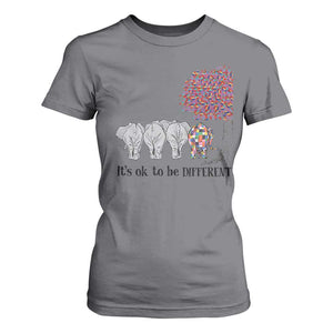 Autism Awareness Elephant T Shirt For Women It's Ok To Be A Little Different TS01 Charcoal Printyourwear