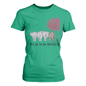 Autism Awareness Elephant T Shirt For Women It's Ok To Be A Little Different TS01 Irish Green Printyourwear