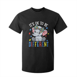 Autism Month T Shirt For Kid It's Okay To Be Different Elephant TS01 Black Printyourwear