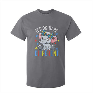 Autism Month T Shirt For Kid It's Okay To Be Different Elephant TS01 Charcoal Printyourwear