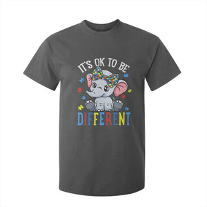 Autism Month T Shirt For Kid It's Okay To Be Different Elephant TS01 Dark Heather Printyourwear