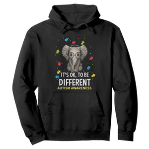 Autism Awareness Elephant Hoodie It's Okay To Be Different TS01 Black Printyourwear