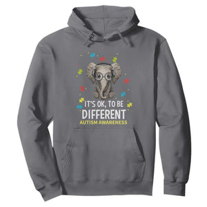 Autism Awareness Elephant Hoodie It's Okay To Be Different TS01 Charcoal Printyourwear