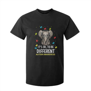 Autism Awareness Elephant T Shirt For Kid It's Okay To Be Different TS01 Black Printyourwear