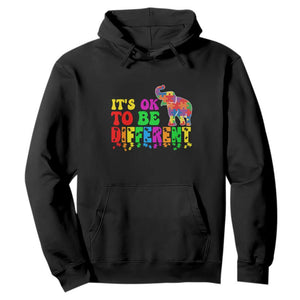Autism Speaks Hoodie It's Okay To Be Different Elephant TS01 Black Printyourwear