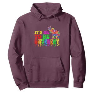 Autism Speaks Hoodie It's Okay To Be Different Elephant TS01 Maroon Printyourwear