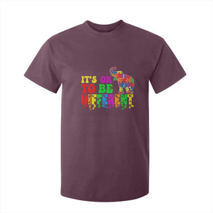 Autism Speaks T Shirt For Kid It's Okay To Be Different Elephant TS01 Maroon Printyourwear