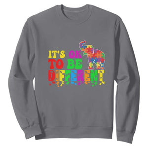 Autism Speaks Sweatshirt It's Okay To Be Different Elephant TS01 Charcoal Printyourwear