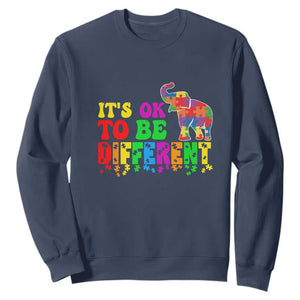 Autism Speaks Sweatshirt It's Okay To Be Different Elephant TS01 Navy Printyourwear