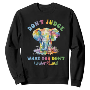 Autism Awareness Acceptance Elephant Sweatshirt It's OK To Be Different TS01 Black Printyourwear