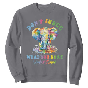 Autism Awareness Acceptance Elephant Sweatshirt It's OK To Be Different TS01 Charcoal Printyourwear