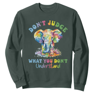 Autism Awareness Acceptance Elephant Sweatshirt It's OK To Be Different TS01 Dark Forest Green Printyourwear