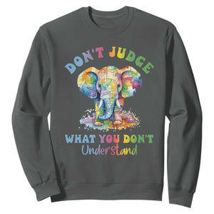 Autism Awareness Acceptance Elephant Sweatshirt It's OK To Be Different TS01 Dark Heather Printyourwear