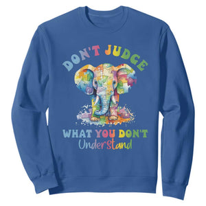 Autism Awareness Acceptance Elephant Sweatshirt It's OK To Be Different TS01 Royal Blue Printyourwear