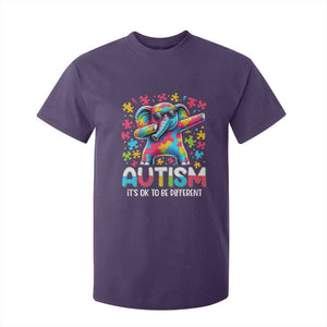Autism Awareness Dabbing Elephant T Shirt For Kid Its Ok To Be Different TS01 Purple Printyourwear