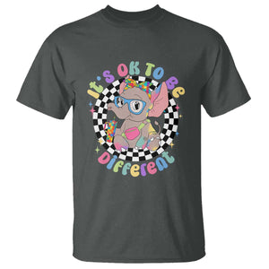 Support Autism T Shirt It's Okay To Be Different Funny Elephant TS01 Dark Heather Printyourwear