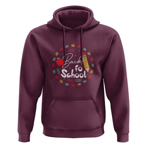 Teacher & Kids Back to School Tee Hoodie First Day of School Pencil Theme TS01 Maroon Print Your Wear