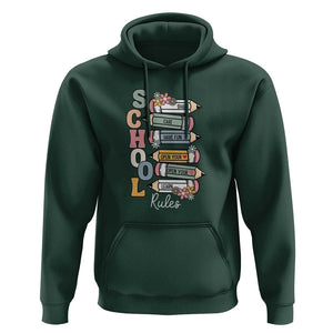Back to School Teacher Hoodie Classroom Rules, Share, Care, Learn TS01 Dark Forest Green Print Your Wear