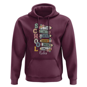 Back to School Teacher Hoodie Classroom Rules, Share, Care, Learn TS01 Maroon Print Your Wear
