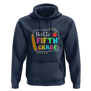 Hello Fifth Grade Hoodie Back to School Outfit for 5th Graders TS01 Navy Print Your Wear