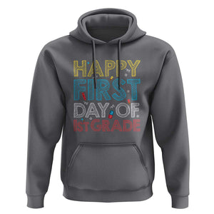Happy First Day of 1st Grade Hoodie Back to School for Girls & Boys TS01 Charcoal Print Your Wear