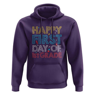 Happy First Day of 1st Grade Hoodie Back to School for Girls & Boys TS01 Purple Print Your Wear