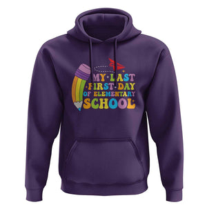 Back to School Hoodie My Last First Day of Elementary School TS01 Purple Print Your Wear