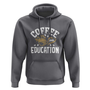 Coffee Lover Teacher Hoodie Caffeinate & Educate Quote Design TS01 Charcoal Print Your Wear