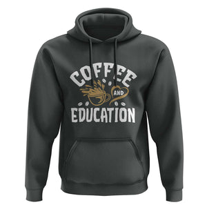 Coffee Lover Teacher Hoodie Caffeinate & Educate Quote Design TS01 Dark Heather Print Your Wear