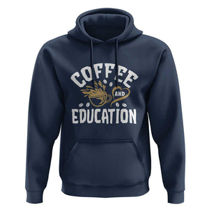 Coffee Lover Teacher Hoodie Caffeinate & Educate Quote Design TS01 Navy Print Your Wear