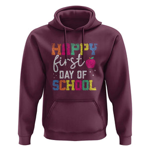 First Day of School Hoodie Happy Design for Teachers & Students TS01 Maroon Print Your Wear