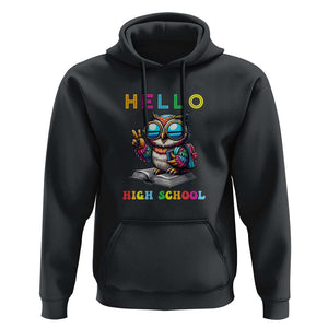Hello High School Owl Lover Hoodie Back to School for Boys & Girls TS01 Black Print Your Wear