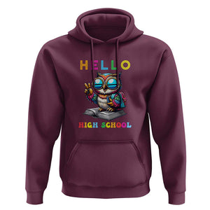 Hello High School Owl Lover Hoodie Back to School for Boys & Girls TS01 Maroon Print Your Wear