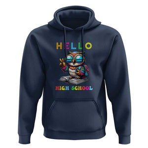 Hello High School Owl Lover Hoodie Back to School for Boys & Girls TS01 Navy Print Your Wear