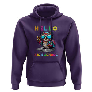 Hello High School Owl Lover Hoodie Back to School for Boys & Girls TS01 Purple Print Your Wear
