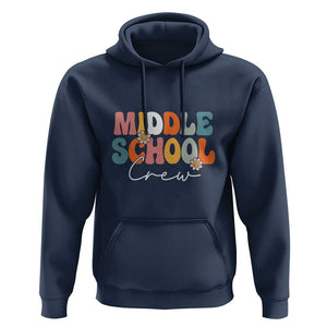 Retro Groovy Vintage Middle School Squad First Day of School Hoodie TS01 Navy Print Your Wear