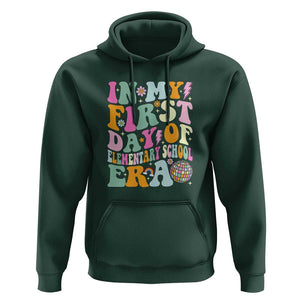 First Day of Elementary School Memories Hoodie Back to School for Kids TS01 Dark Forest Green Print Your Wear
