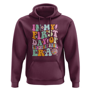 First Day of Elementary School Memories Hoodie Back to School for Kids TS01 Maroon Print Your Wear