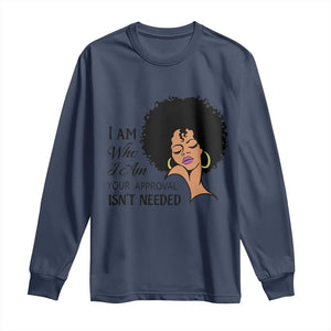 Black Queen Long Sleeve Shirt Lady Curly Natural Afro African American Ladies TS01 Navy Print Your Wear