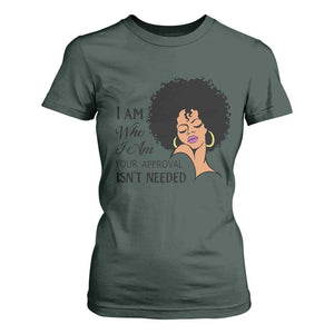 Black Queen T Shirt For Women Lady Curly Natural Afro African American Ladies TS01 Dark Forest Green Print Your Wear