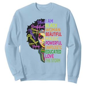 Black History Sweatshirt for Women I Am The Storm Juneteenth TS01 Light Blue Printyourwear