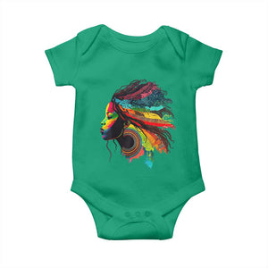 Proud Afro Roots Baby Onesie Rainbow Dashiki African Tribal Woman Natural Hair TS01 Irish Green Print Your Wear