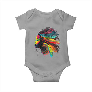 Proud Afro Roots Baby Onesie Rainbow Dashiki African Tribal Woman Natural Hair TS01 Sport Gray Print Your Wear