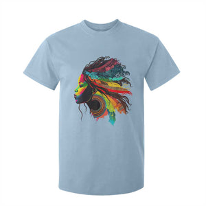 Proud Afro Roots T Shirt For Kid Rainbow Dashiki African Tribal Woman Natural Hair TS01 Light Blue Print Your Wear